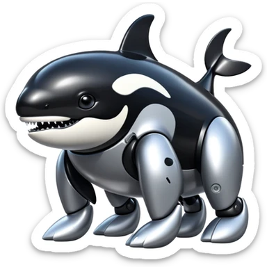 black tubby orca robodog sticker