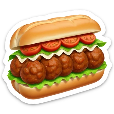 meatball sub with lettuce and tomato sticker