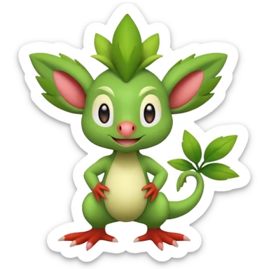  Fey Toony Sprigatito-Grookey-Grovyle-Shaymin-fusion-hybrid sticker