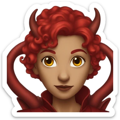red female tiefling sticker