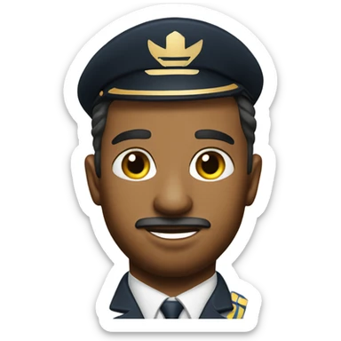 Airline pilot with stubble sticker