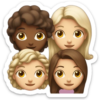Emoji Group of 4 people in which 2 people and 2 girls sticker