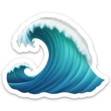 A wave of thoughts: an emoji when thoughts are covered like a tide. This is the perfect symbol for the moment when there is a whole ocean of ideas and feelings in your head. sticker