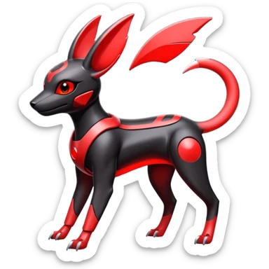 Futuristic Umbreon-Houndoom-Genesect-Pokémon-Fakémon-hybrid-creature sticker