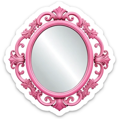 pink vintage mirror sticker
