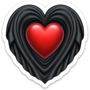 heart with gothic black velvet drapery sticker