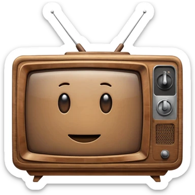 old brown tv sticker