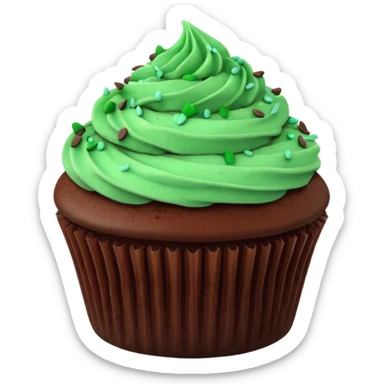 chocolate mint cupcate sticker
