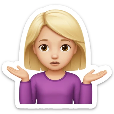 Little blond girl shrug  sticker