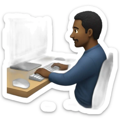Man coding in rush sticker