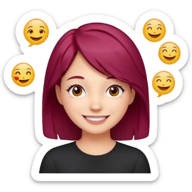 Maroon hair girl emojis sticker