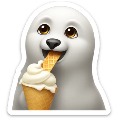 foca comiendo helado sticker