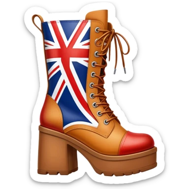 Union Jack flag platform boots ginger spice sticker