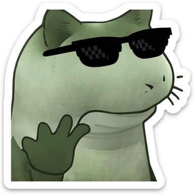 Cat with sunglasses sticker