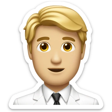  Medium haired men in white tie suit. sticker