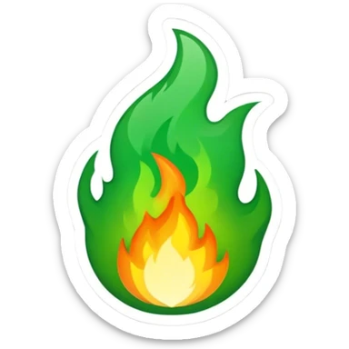 green fire model sticker sticker