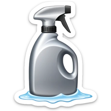 cleaning metal surface with degreaser spray, shiny clean metal sticker