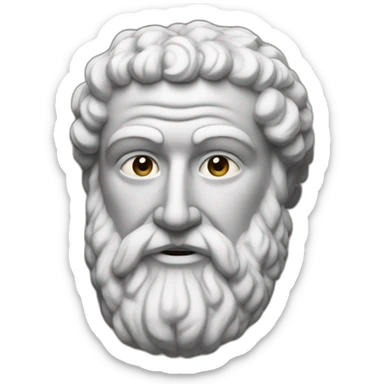 an ancient greek philosofer called pitagoras with beard sticker