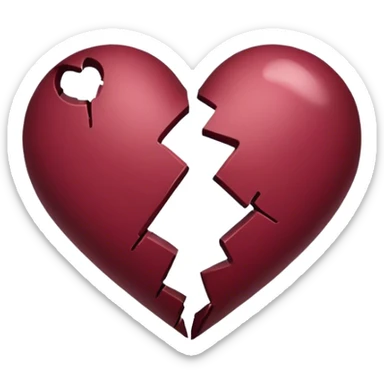 broken heart burgundy sticker