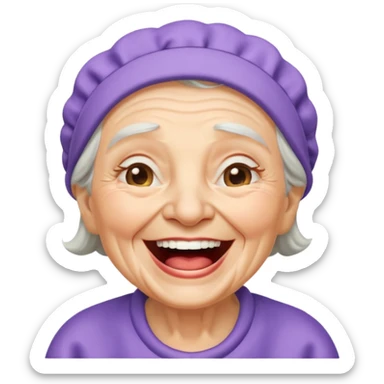 cute granny laugh her mouth wide open sticker