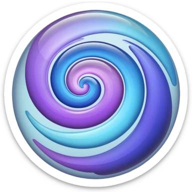 Create a glass orb or sphere with swirling colors that convey a magical and special feeling. Use soft, muted purples and blues, avoiding bright or neon tones, to create a calm and harmonious look. Keep it visually ap
 sticker