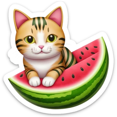 Cat in a watermelon. sticker