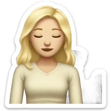 blonde girl in car interior sleeping sticker