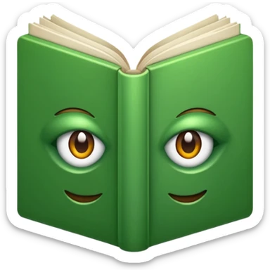 e livros em tons de verde musgo sticker