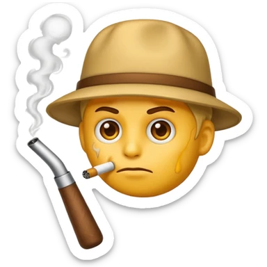 Emoji smoking crack pipe sticker