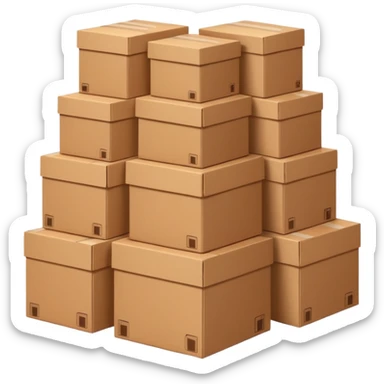 gigantic pile of cardboard boxes, 100 of them  sticker