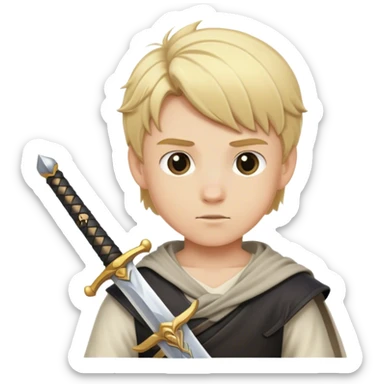 Blonde boy with sword sticker