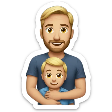 Essex man holding a toddler sticker