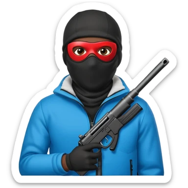 zt2n95wqsk Black thug with a ski mask and a gun sticker