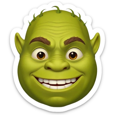 Create a Shrek emoji for a teams chat but make it more original style to the movie sticker