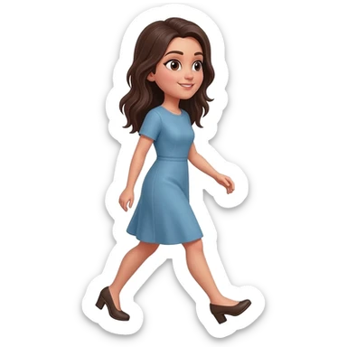 brunette walking (showing her steps) sticker