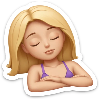 clothed, sunbathing facing up with eyes closed sticker