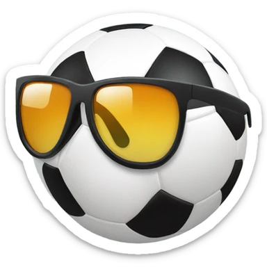 Soccer ball with sunglasses  sticker