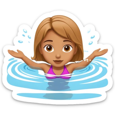 girl swim in the pool sticker