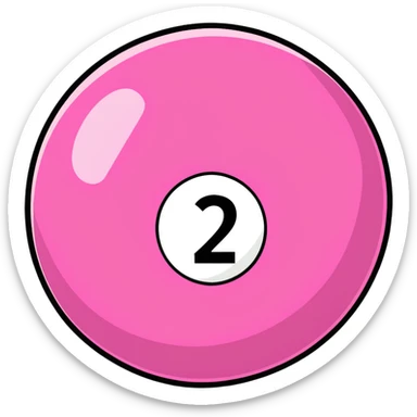pink billiard ball with the number 23 sticker