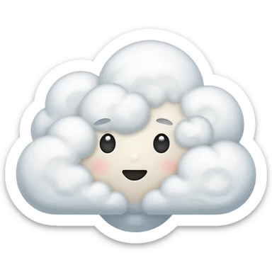 white cloud - like thinking sign sticker