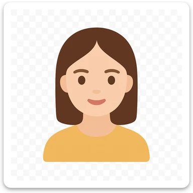 tasteful portrait of a brunette woman, minimal background, clean lines, color illustration sticker