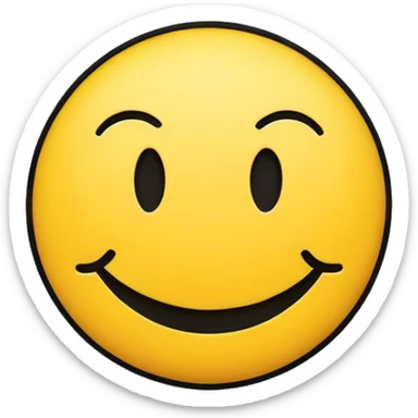 black outline smiley face simple sticker