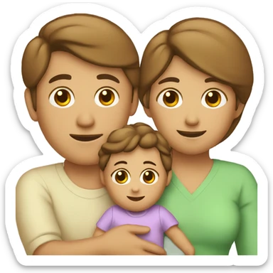 padre, madre y un hijo bebe sticker