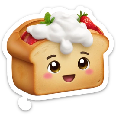 bread with yogurt and strawberry  sticker