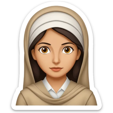 Portrait of a female Iranian civilian with a neutral expression 1980 sticker