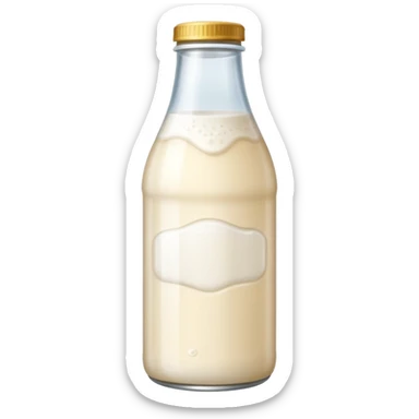 milky fermented drink bottle, soft label. sticker