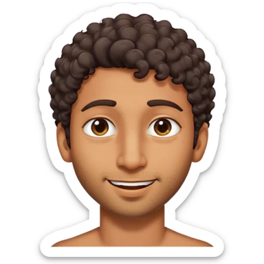 an indian guy with short curly hair and very light stubble winking

 sticker