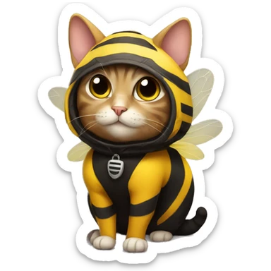 cat in a bumblebee costume sticker