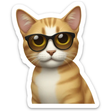 Cat with sunglasses sticker