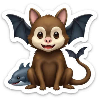 Terror and sadness emoji. Bat, monkey, whale, dog, vampire sticker